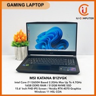 MSI KATANA 15 B12VGK-047MY GAMING INTEL CORE I7-12650H 16GB DDR5 RAM 512GB NVME SSD RTX-4070 USED RE