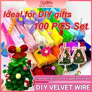 100Pcs DIY Multicolour Fuzzy Wire Bouquet Material Twisted Stick Craft Flower Children Handmade Toy