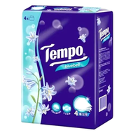 Tempo - Tempo四層藍風鈴袋裝面紙 (1條共4包) #4514141 4-ply Bluebell Softpack Facial Tissue#新舊包裝隨機發貨