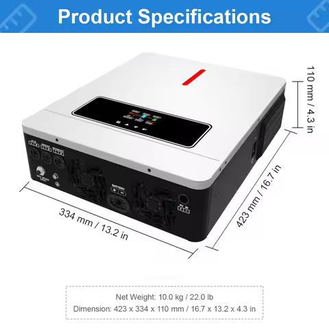 6.2KW 4.2KW Solar Hybrid inverter 24V 48V 220V Off-grid Hybrid Solar Inverter With 120A MPPT Solar C