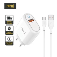 Rexi CO30-C Charger Type-C 18W 3A Fast Charging Single USB