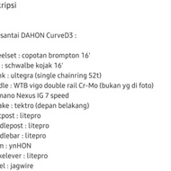 Sepeda Lipat Dahon Curve D3