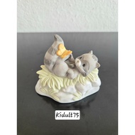 Precious Moments ceramic racoon with a butterfly - you make my heart flutter