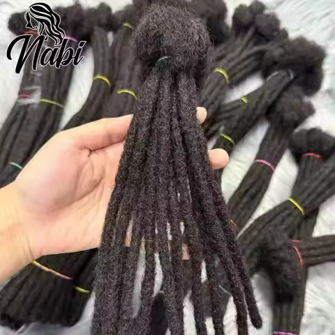 Nabi Man Locs Human Hair Dreadlock Extension Locs 0.6cm Permenant Handmade Human Hair Braiding 6-20 