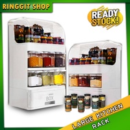 Ringgit Shop Kitchen Multi-Functional Seasoning Oilproof Cover Dustproof Moisture-Proof Spice Rack Large Capacity
