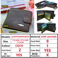 SEAZONN 100% ORIGINAL DOMPET KULIT LEMBU ZIP & CLIP DOMPET LELAKI GENIUNE COW LEATHER SHORT ZIPPER C