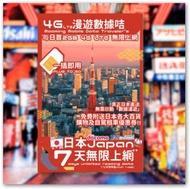 日本 Docomo 4G 無限數據上網卡 7天 (限時優惠包平郵)另設旺角門市可交收