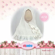 (1-2 years) UU 53 Oh Baby White Instant Khimar Baby Hijab