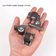 Mini Fixed Caster Wheels Low Profile Small Casters with Screws Silent Rubber Rigid Caster Wheels for