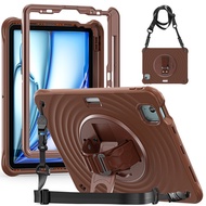 เคสกันกระแทกสำหรับ2024 iPad Air 11 M2 A2902 A2904ฝาปิดมีที่ยึด iPad Air 5 Air 4ขนาด10.9นิ้วที่จับปลอ