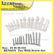 TOX WITH SCREW SET ( 5MM, 6MM, 8MM, 10MM ) BENSON