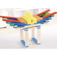 100 Pcs Tower Music Color Building Blocks Building Building Blocks Domino Building Blocks Wooden Bui