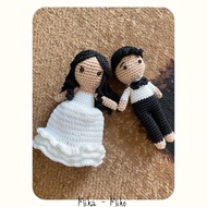 Knitted dolls_couple dolls_wedding dolls_animal dolls_rabbit dolls_unique dolls_wedding gifts_unique