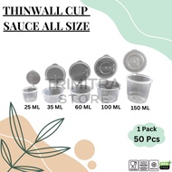 Thinwall Sauce Cup Plastic Sauce Cup Pudding Cup 25 ML 35ML 50ML 60ML 100ML 150ML