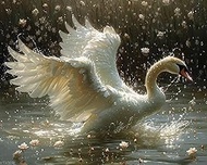 XTXGERL Paint by Numbers, Angelic Swan in Motion, Adult Crafts Adult Paint by Number Kits, Arts Craf