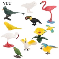 YIJU 10pcs Mini Bird Model Egret Parakeet Macaw Education Children World Model