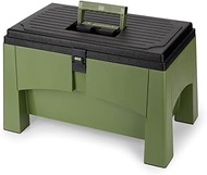 Yolco ST2 Green 3-in-1 Camping Step & Storage Box for Motorhome & Caravan with Tool Insert, Load Cap