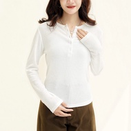 Cambly Long Sleeve Rib Collar T-Shirt