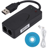 Dual Ports USB2.0 56K Voice Fax Data External V.90 V.92 Modem for Win 7/Win 8/Win 10/Win XP, Support