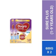 Dugro Sure Plus 600g ×2 (1.2KG) Milk Power 1-9 Years Old 1-9岁奶粉