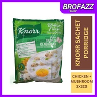 KNORR Instant Porridge Chicken & Mushroom  Flavour Bubur Nasi Perisa Ayam & Cendawan 3 Sachet x 32g