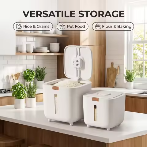 30/20 kg Rice Bucket Moisture-proof Insect-proof Sealed Tank Pressed Surface Thickened Powder Storag