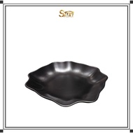 🌸100% MELAMINE HOOVER 9.5'' MATT SHELL SHAPE PLATE BLACK 9.5寸磨砂花朵形盘碗 LJP8795 BK