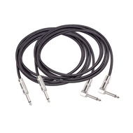 [musbmy] 2pcs 3.0-meter 9.8ft Guitar Cable Right Angle 1/4 Inch TS Mono Double Shielded 22AWG Oxygen