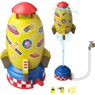 Space Rocket Sprinkler 360°Rotating Flying Outdoor Yard Water Sprinkler Toys Mainan Air Terbang