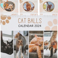 Cat Butt Calendar Funny 2024 Wall Cats Balls Calendar Decorative Cat Butthole 2024 Calendar SHOPQJC9194