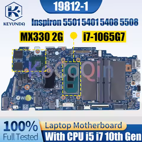 19812-1 For Dell Inspiron 5501 5401 5408 5508 Notebook Mainboard 0RHCDH i3 i5 i7 10th Gen MX330 2G L