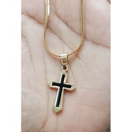 18k cross necklace stainless gold