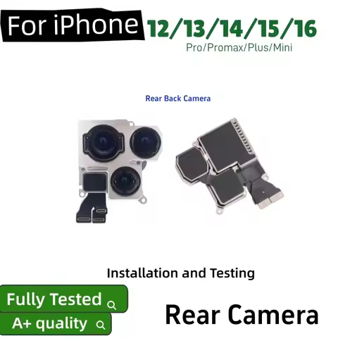 Tested Rear Camera For iPhone 12 13 14 15 16 Pro Max 13 Mini 14 15 Plus Rear Back Main Lens Flex Cab