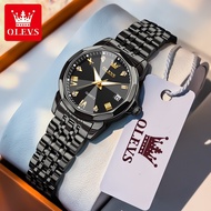 OLEVS Jam Tangan Wanita Terbaru 2025 Anti Air Asli Kasual Bercahaya Besi Tahan Karat Elegan Mewah Ja
