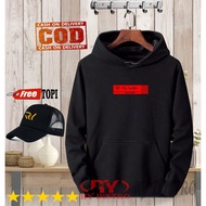 MERAH Bonus Hat. RY LIFESTYLE SCALE1989 Red Hoodie + Random Hat Men's & Women's Sweater/