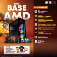 iHAVECPU คอมประกอบ BASED5AMD-33 AMD RYZEN 9 7900 3.7GHz 12C/24T / ONBOARD Radeon™ Graphics (อัพเกรดการ์ดจอติดต่อ ADMIN) / MSI MAG X670E TOMAHAWK WIFI / KINGSTON FURY BEAST x iHAVECPU 16GB (8x2) DDR5 5200MHz BLACK / iHAVECPU GLACIER (BLACK)(ATX)