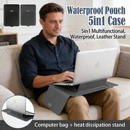 Pouch Case 5in1 Waterproof Laptop Stand Leather Sleeve Table Bag 13/14inch Laptop Bag