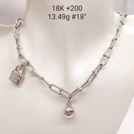 18K Saudi White Gold Hardware Necklace PAWNABLE