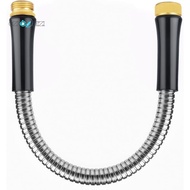 1FT X5/8" Short Garden Hose with Male to Female Connector Water Hose Metal Washing Machine Hose for 