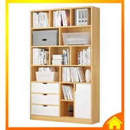 [OneHome] Bookshelf Cabinet Cupboard Rack Drawer Wood Book Rak Kabinet Fail Buku Almari Laci Kayu Perabot Ruang Tamu