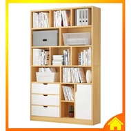 [OneHome] Bookshelf Cabinet Cupboard Rack Drawer Wood Book Rak Kabinet Fail Buku Almari Laci Kayu Pe