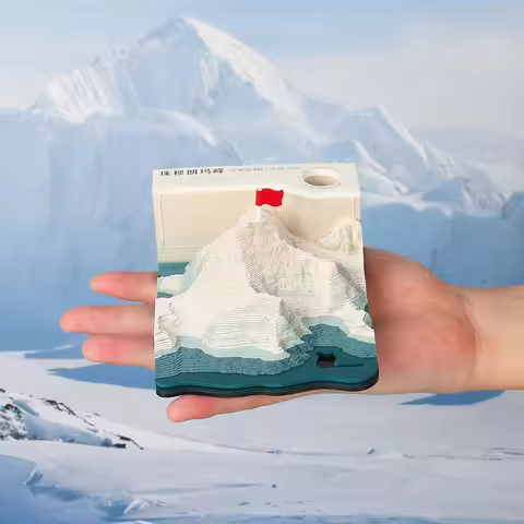 Omoshiroi Block 3D Notepad Block Mount Qomolangma Artistic Note Pad Memo Pad 3D Note Paper Diy Offic