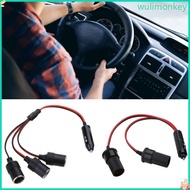 WU 1 to 2 Way 3-Way 12-24V Socket Car  Lighter Splitter Y Adapter Charger