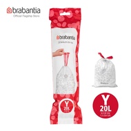 BRABANTIA PerfectFit Bin Liner for 20L Bin Size Y, 20 Bags Roll Pack