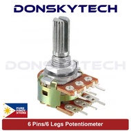 WH148 6Pins 6 Shaft Rotary Potentiometer B1K B5K B10K B20K B50K B100K B500K B1M Amplifier Dual Stere