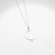 【Angel & Me】月亮 貓咪 s925 純銀項鍊 生日 情人節 耶誕禮盒