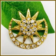 QASRULHUDA Kerongsang Brooch Bulan Bintang untuk Tanjak/Songkok/Tengkolok