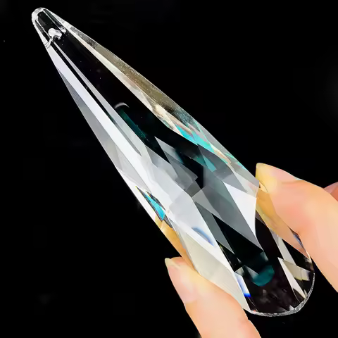 120MM Long Clear Slender Angel Tears Crystal Chandelier Faceted Prism Suncatcher Rainbow Wedding Hot
