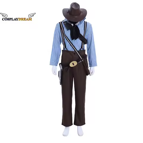 Game Red Dead Redemption 2 Authur Morgan Cosplay Costume Gunslinger Full Set Outfit Mens Halloween C