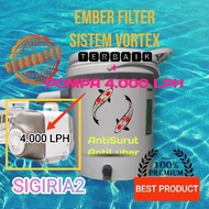 Bio Vortex Filter Bucket + 4000 LPH Pump Aquarium Pond Quarantine Koi Fish Catfish Tilapia